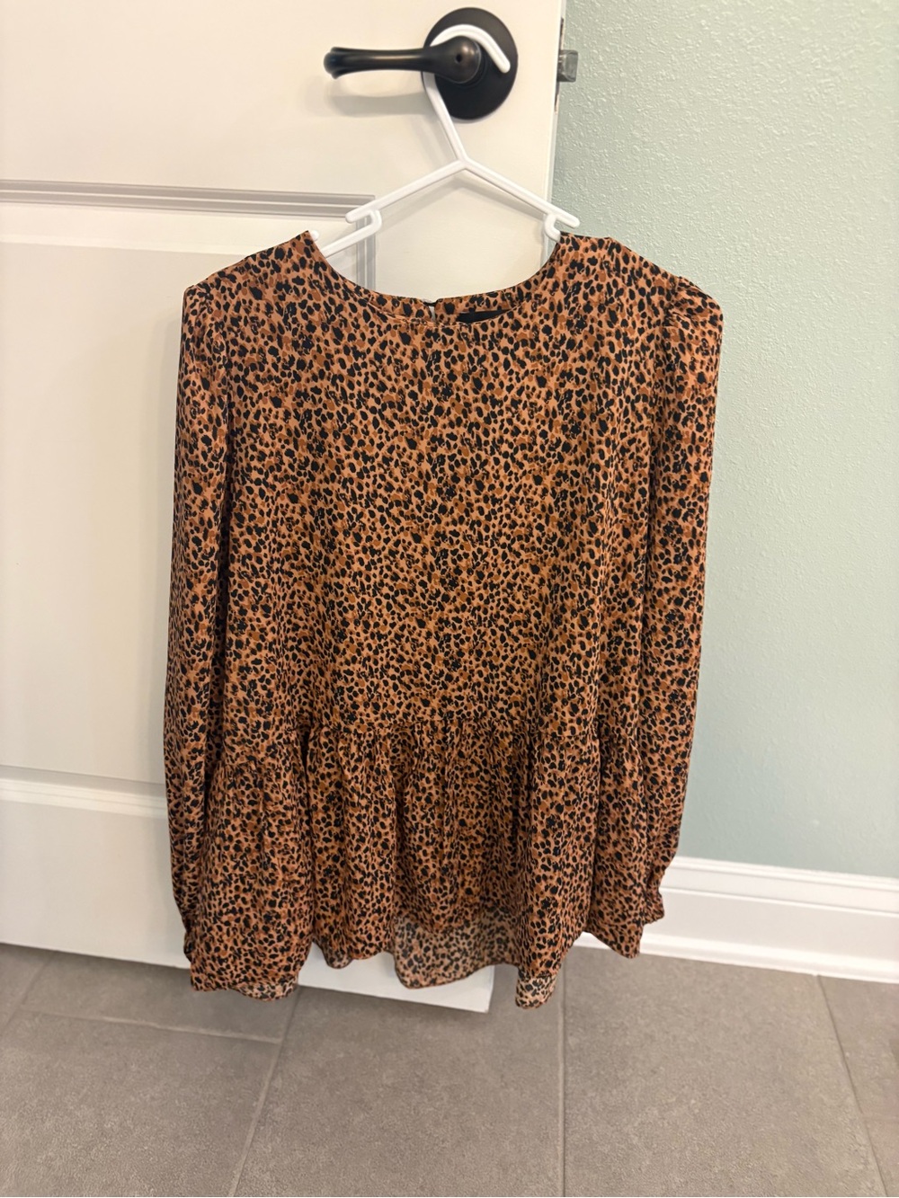 Pomander Place Brown and Black Leopard Print Blouse